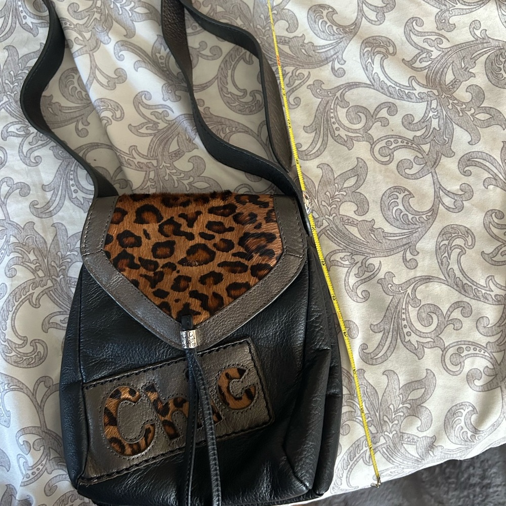 Brighton Crossbody  Gray  Black Leather adjustable  Strap only used twice